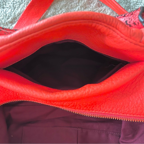 Marc By Marc Jacobs Q Snake Satchel Crossbody Bag Leather Multi Neon Orange Pink - Picture 8 of 16